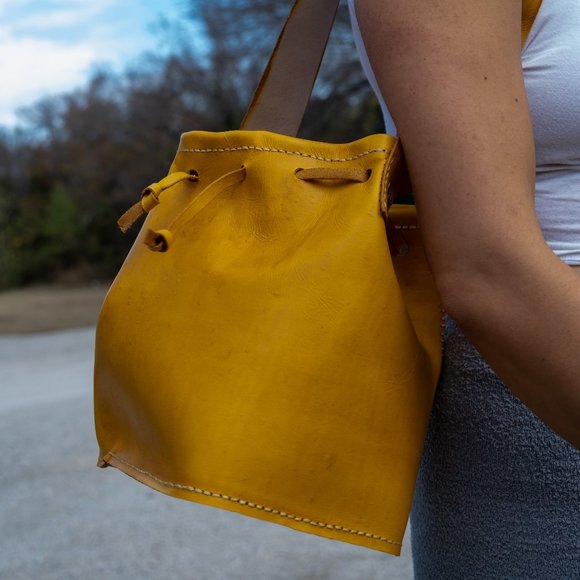 Tuscan Yellow Drawstring Purse - Picture 2 of 4